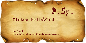 Miskov Szilárd névjegykártya